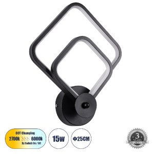 glo-61085-61085_0 GLOBOSTAR® ANNA 61085 ΦΩΤΙΣΤΙΚΟ ΤΟΙΧΟΥ - ΑΠΛΙΚΑ DESIGN LED CCT 15W 1800LM 300° AC 220-240V