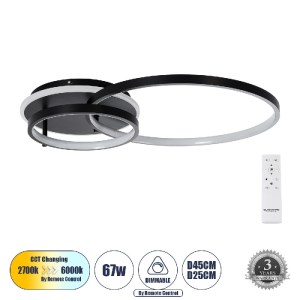 glo-61105-865eb5_61105_0 GLOBOSTAR® NEMESIS 61105 ΦΩΤΙΣΤΙΚΟ ΟΡΟΦΗΣ ΔΑΧΤΥΛΙΔΙ-ΚΥΚΛΟΣ LED CCT 67W 7573LM 360° AC 220-