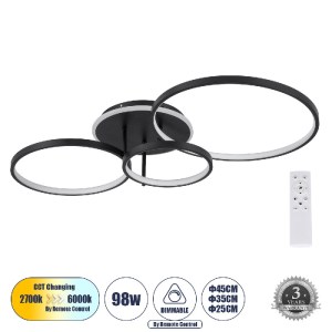 glo-61108-61108_0 GLOBOSTAR® NEMESIS 61108 ΜΟΝΤΕΡΝΟ ΦΩΤΙΣΤΙΚΟ ΟΡΟΦΗΣ LED 98W 11858LM 360° AC 220-240V IP20 Ρ