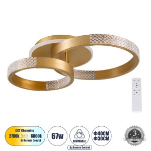 glo-61113-61113_0 GLOBOSTAR® DIAMOND 61113 ΦΩΤΙΣΤΙΚΟ ΟΡΟΦΗΣ ΔΑΧΤΥΛΙΔΙ-ΚΥΚΛΟΣ LED CCT 67W 8078LM 360° AC 220-