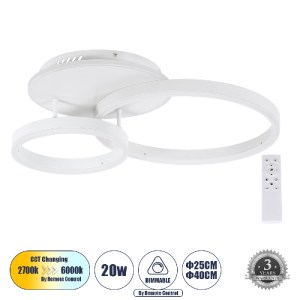 glo-61121-c0e0ea_61121_0 GLOBOSTAR® VENOM 61121 ΦΩΤΙΣΤΙΚΟ ΟΡΟΦΗΣ ΔΑΧΤΥΛΙΔΙ-ΚΥΚΛΟΣ LED CCT 67W 8107LM 360° AC 220-24