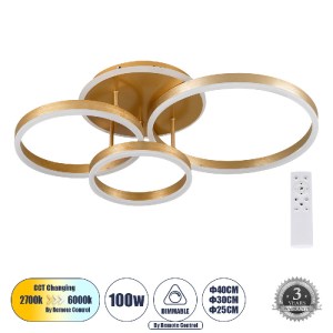 glo-61125-61125_0 GLOBOSTAR® VENOM 61125 ΜΟΝΤΕΡΝΟ ΦΩΤΙΣΤΙΚΟ ΟΡΟΦΗΣ LED 100W 12100LM 360° AC 220-240V IP20 ΡΥ