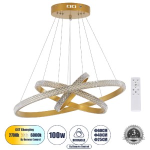 glo-61137-DECO-0fab53_61137_0 GLOBOSTAR® DIAMOND TRIO 61137-DECO ΚΡΕΜΑΣΤΟ ΦΩΤΙΣΤΙΚΟ ΔΑΧΤΥΛΙΔΙ-ΚΥΚΛΟΣ LED CCT 100W 12123L