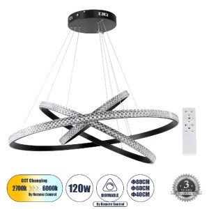 glo-61138-DECO-71c6c9_61138_deco_0 GLOBOSTAR® DIAMOND TRIO 61138-DECO ΚΡΕΜΑΣΤΟ ΦΩΤΙΣΤΙΚΟ ΔΑΧΤΥΛΙΔΙ-ΚΥΚΛΟΣ LED CCT 120W 14723L