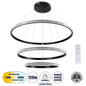 glo-61138-b602eb_61138_0 GLOBOSTAR® DIAMOND TRIO 61138 ΚΡΕΜΑΣΤΟ ΦΩΤΙΣΤΙΚΟ ΔΑΧΤΥΛΙΔΙ-ΚΥΚΛΟΣ LED CCT 120W 14723LM 360
