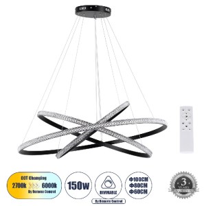 glo-61140-DECO-fa2041_61140_0 GLOBOSTAR® DIAMOND TRIO 61140-DECO ΚΡΕΜΑΣΤΟ ΦΩΤΙΣΤΙΚΟ ΔΑΧΤΥΛΙΔΙ-ΚΥΚΛΟΣ LED CCT 150W 18379L