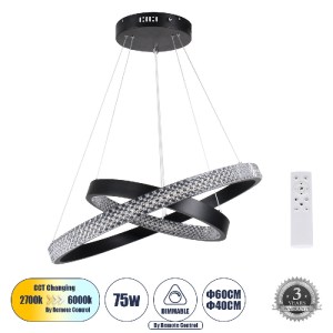 glo-61150-DECO-61150_deco_0 GLOBOSTAR® DIAMOND DUO 61150-DECO ΚΡΕΜΑΣΤΟ ΦΩΤΙΣΤΙΚΟ ΔΑΧΤΥΛΙΔΙ-ΚΥΚΛΟΣ LED CCT 75W 8743LM 3