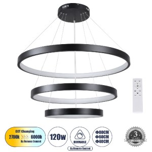 glo-61170-2c10ff_61170_0 GLOBOSTAR® NEMESIS TRIO 61170 ΜΟΝΤΕΡΝΟ ΚΡΕΜΑΣΤΟ ΦΩΤΙΣΤΙΚΟ ΟΡΟΦΗΣ LED 120W 14723LM 360° AC 