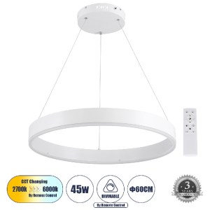 glo-61177-5783ae_61177_0 GLOBOSTAR® VENOM 61177 ΚΡΕΜΑΣΤΟ ΦΩΤΙΣΤΙΚΟ ΔΑΧΤΥΛΙΔΙ-ΚΥΚΛΟΣ LED CCT 45W 5269LM 120° AC 220-