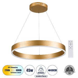 glo-61178-61178_0 GLOBOSTAR® VENOM 61178 ΚΡΕΜΑΣΤΟ ΦΩΤΙΣΤΙΚΟ ΔΑΧΤΥΛΙΔΙ-ΚΥΚΛΟΣ LED CCT 45W 5269LM 120° AC 220-
