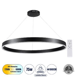 glo-61182-61182_0 GLOBOSTAR® VENOM 61182 ΜΟΝΤΕΡΝΟ ΚΡΕΜΑΣΤΟ ΦΩΤΙΣΤΙΚΟ ΟΡΟΦΗΣ LED 75W 8818LM 120° AC 220-240V 