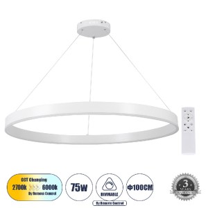 glo-61183-61183_0 GLOBOSTAR® VENOM 61183 ΜΟΝΤΕΡΝΟ ΚΡΕΜΑΣΤΟ ΦΩΤΙΣΤΙΚΟ ΟΡΟΦΗΣ LED 75W 8818LM 120° AC 220-240V 