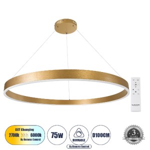 glo-61184-61184_0 GLOBOSTAR® VENOM 61184 ΚΡΕΜΑΣΤΟ ΦΩΤΙΣΤΙΚΟ ΔΑΧΤΥΛΙΔΙ-ΚΥΚΛΟΣ LED CCT 75W 8818LM 120° AC 220-