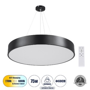 glo-61202-5168c0_61202_0 GLOBOSTAR® BURTON 61202-P ΚΡΕΜΑΣΤΗ ΠΛΑΦΟΝΙΕΡΑ ΟΡΟΦΗΣ LED CCT 75W 8625LM 120° AC 220-240V -
