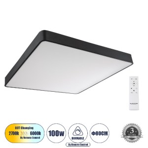 glo-61210-1-61210_1_0 GLOBOSTAR® KAMALA 61210-S ΠΛΑΦΟΝΙΕΡΑ ΟΡΟΦΗΣ LED CCT 100W 11020LM 120° AC 220-240V - ΕΝΑΛΛΑ