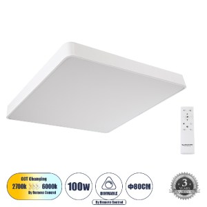 glo-61211-1-61211_1_0 GLOBOSTAR® KAMALA 61211-S ΠΛΑΦΟΝΙΕΡΑ ΟΡΟΦΗΣ LED CCT 100W 11020LM 120° AC 220-240V - ΕΝΑΛΛΑ
