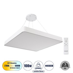 glo-61211-61211_0 GLOBOSTAR® KAMALA 61211-P ΚΡΕΜΑΣΤΗ ΠΛΑΦΟΝΙΕΡΑ ΟΡΟΦΗΣ LED CCT 100W 11020LM 120° AC 220-240V
