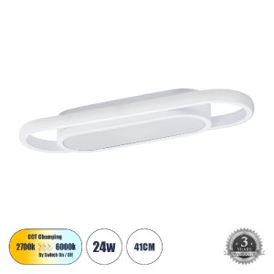 glo-61217-c77e2a_61217_0 GLOBOSTAR® IGOR 61217 ΦΩΤΙΣΤΙΚΟ ΟΡΟΦΗΣ LINEAR DESIGN LED CCT 24W 2880LM 210° AC 220-240V -