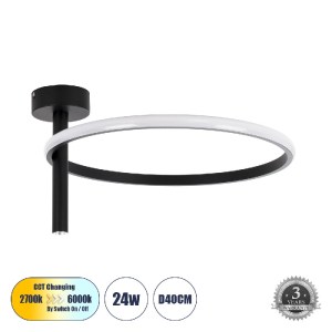 glo-61220-36a232_61220_0 GLOBOSTAR® VERONA 61220 ΦΩΤΙΣΤΙΚΟ ΟΡΟΦΗΣ ΔΑΧΤΥΛΙΔΙ-ΚΥΚΛΟΣ LED CCT 24W 2688LM 360° AC 220-2