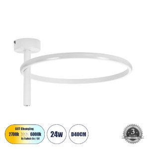 glo-61221-6f5bf8_61221_0 GLOBOSTAR® VERONA 61221 ΦΩΤΙΣΤΙΚΟ ΟΡΟΦΗΣ ΔΑΧΤΥΛΙΔΙ-ΚΥΚΛΟΣ LED CCT 24W 2688LM 360° AC 220-2