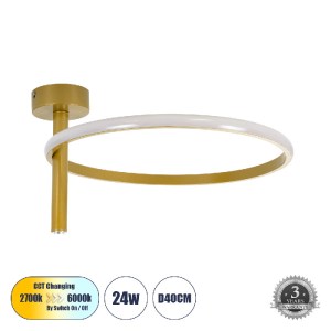 glo-61222-4cd1fc_61222_0 GLOBOSTAR® VERONA 61222 ΦΩΤΙΣΤΙΚΟ ΟΡΟΦΗΣ ΔΑΧΤΥΛΙΔΙ-ΚΥΚΛΟΣ LED CCT 24W 2688LM 360° AC 220-2