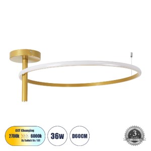 glo-61225-af94fb_61225_0 GLOBOSTAR® VERONA 61225 ΦΩΤΙΣΤΙΚΟ ΟΡΟΦΗΣ ΔΑΧΤΥΛΙΔΙ-ΚΥΚΛΟΣ LED CCT 36W 4032LM 360° AC 220-2