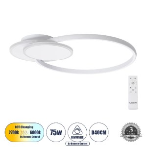 glo-61230-61230_0 GLOBOSTAR® CIRCUO 61230 ΦΩΤΙΣΤΙΚΟ ΟΡΟΦΗΣ ΔΑΧΤΥΛΙΔΙ-ΚΥΚΛΟΣ LED CCT 75W 8400LM 360° AC 220-2