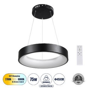 glo-61241-c58908_61241_0 GLOBOSTAR® SALEM 61241 ΚΡΕΜΑΣΤΗ ΠΛΑΦΟΝΙΕΡΑ ΟΡΟΦΗΣ ΔΑΧΤΥΛΙΔΙ-ΚΥΚΛΟΣ LED CCT 75W 8625LM 120°