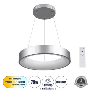 glo-61242-61242_0 GLOBOSTAR® SALEM 61242 ΚΡΕΜΑΣΤΗ ΠΛΑΦΟΝΙΕΡΑ ΟΡΟΦΗΣ ΔΑΧΤΥΛΙΔΙ-ΚΥΚΛΟΣ LED CCT 75W 8625LM 120°