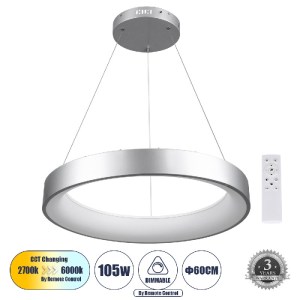 glo-61246-61246_0 GLOBOSTAR® SALEM 61246 ΚΡΕΜΑΣΤΗ ΠΛΑΦΟΝΙΕΡΑ ΟΡΟΦΗΣ ΔΑΧΤΥΛΙΔΙ-ΚΥΚΛΟΣ LED CCT 105W 12075LM 12