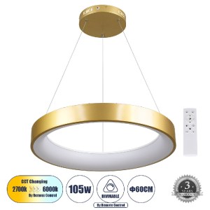 glo-61247-61247_0 GLOBOSTAR® SALEM 61247 ΚΡΕΜΑΣΤΗ ΠΛΑΦΟΝΙΕΡΑ ΟΡΟΦΗΣ ΔΑΧΤΥΛΙΔΙ-ΚΥΚΛΟΣ LED CCT 105W 12075LM 12