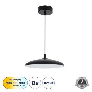 glo-61251-2be8f5_61251_00 GLOBOSTAR® BARON 61251 ΚΡΕΜΑΣΤΗ ΠΛΑΦΟΝΙΕΡΑ ΟΡΟΦΗΣ LED CCT 12W 1440LM 120° AC 220-240V - ΕΝ