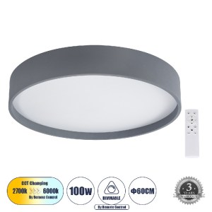 glo-61260-d10b29_61260_0 GLOBOSTAR® NARNIA 61260 ΠΛΑΦΟΝΙΕΡΑ ΟΡΟΦΗΣ LED CCT 100W 11500LM 120° AC 220-240V - ΕΝΑΛΛΑΓΗ