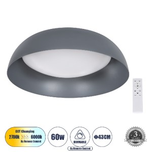 glo-61262-d36b60_61262_0 GLOBOSTAR® ANATOLIA 61262 ΠΛΑΦΟΝΙΕΡΑ ΟΡΟΦΗΣ LED CCT 60W 6900LM 120° AC 220-240V - ΕΝΑΛΛΑΓΗ