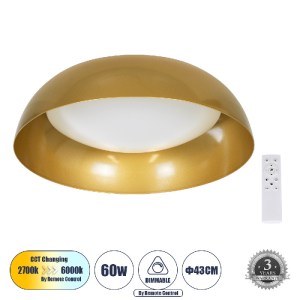 glo-61263-61263_0 GLOBOSTAR® ANATOLIA 61263 ΠΛΑΦΟΝΙΕΡΑ ΟΡΟΦΗΣ LED CCT 60W 6900LM 120° AC 220-240V - ΕΝΑΛΛΑΓΗ