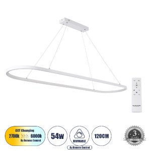 glo-61272-61272_0 GLOBOSTAR® BOLIVAR 61272 ΜΟΝΤΕΡΝΟ ΚΡΕΜΑΣΤΟ ΦΩΤΙΣΤΙΚΟ ΟΡΟΦΗΣ LED 54W 6210LM 360° AC 220-240