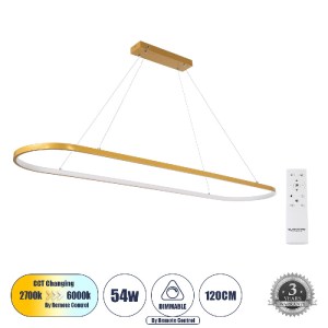 glo-61274-61274_0 GLOBOSTAR® BOLIVAR 61274 ΜΟΝΤΕΡΝΟ ΚΡΕΜΑΣΤΟ ΦΩΤΙΣΤΙΚΟ ΟΡΟΦΗΣ LED 54W 6210LM 360° AC 220-240