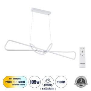 glo-61280-61280_0 GLOBOSTAR® DOLORES 61280 ΚΡΕΜΑΣΤΟ ΦΩΤΙΣΤΙΚΟ ΟΡΟΦΗΣ DESIGN LED CCT 105W 11760LM 300° AC 220