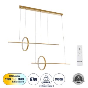 glo-61291-61291_0 GLOBOSTAR® LINEARE 61291 ΚΡΕΜΑΣΤΟ ΦΩΤΙΣΤΙΚΟ ΟΡΟΦΗΣ DESIGN LED CCT 67W 7504LM 300° AC 220-2