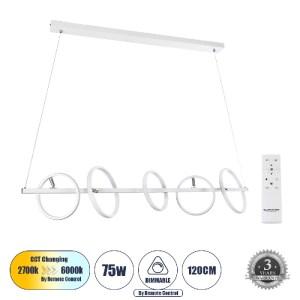 glo-61320-8f6a5a_61320_0 GLOBOSTAR® CIRCOLARE 61320 ΚΡΕΜΑΣΤΟ ΦΩΤΙΣΤΙΚΟ ΟΡΟΦΗΣ DESIGN LED CCT 75W 8400LM 360° AC 220