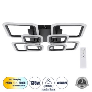glo-61325-c9c436_61325_0 GLOBOSTAR® ROYAL-S 61325 ΦΩΤΙΣΤΙΚΟ ΟΡΟΦΗΣ DESIGN LED CCT 135W 16200LM 360° AC 220-240V - Ε