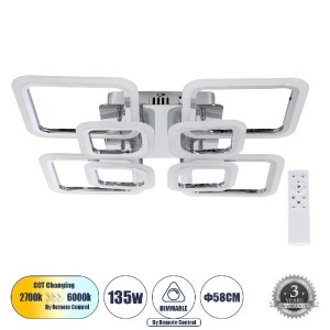 glo-61326-ee0a48_61326_0 GLOBOSTAR® ROYAL-S 61326 ΦΩΤΙΣΤΙΚΟ ΟΡΟΦΗΣ DESIGN LED CCT 135W 16200LM 360° AC 220-240V - Ε