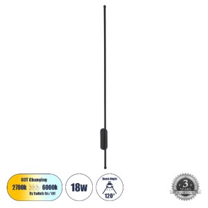 glo-61335-61335_00 GLOBOSTAR® HARLEM 61335 ΦΩΤΙΣΤΙΚΟ ΤΟΙΧΟΥ - ΑΠΛΙΚΑ DESIGN LED CCT 18W 2160LM 120° AC 220-24