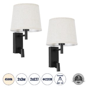 glo-61379-351427_61379_0 GLOBOSTAR® ROULETTE-R 61379 ΜΟΝΤΕΡΝΟ ΦΩΤΙΣΤΙΚΟ ΤΟΙΧΟΥ - ΑΠΛΙΚΑ ΞΕΝΟΔΟΧΕΙΟΥ BED SIDE LED 3W