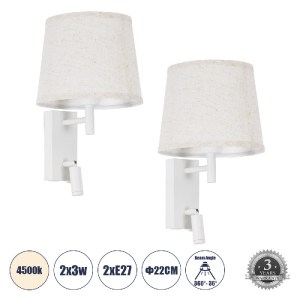 glo-61380-61380_0 GLOBOSTAR® ROULETTE-R 61380 ΜΟΝΤΕΡΝΟ ΦΩΤΙΣΤΙΚΟ ΤΟΙΧΟΥ - ΑΠΛΙΚΑ ΞΕΝΟΔΟΧΕΙΟΥ BED SIDE LED 3W