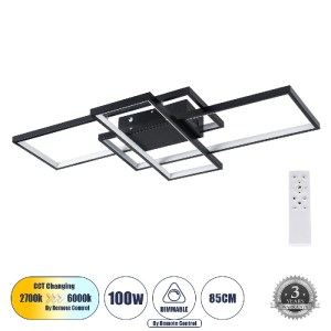 glo-61385-61385_0 GLOBOSTAR® QUADRA 61385 ΦΩΤΙΣΤΙΚΟ ΟΡΟΦΗΣ DESIGN LED CCT 100W 12000LM 120° AC 220-240V - ΕΝ