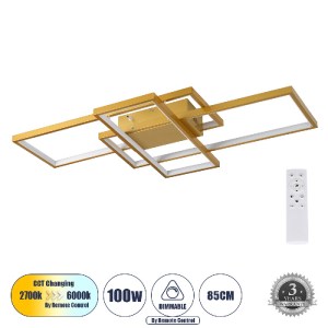 glo-61387-a3ff1e_61387_0 GLOBOSTAR® QUADRA 61387 ΦΩΤΙΣΤΙΚΟ ΟΡΟΦΗΣ DESIGN LED CCT 100W 12000LM 120° AC 220-240V - ΕΝ