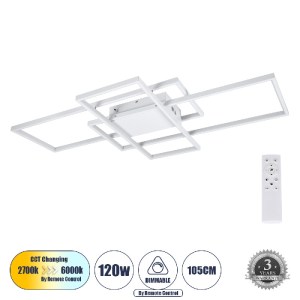 glo-61389-031245_61389_0 GLOBOSTAR® QUADRA 61389 ΦΩΤΙΣΤΙΚΟ ΟΡΟΦΗΣ DESIGN LED CCT 120W 14400LM 120° AC 220-240V - ΕΝ