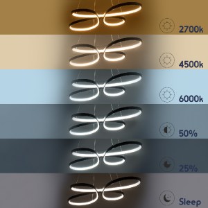 glo-61391-61391_12 GLOBOSTAR® BUTTERFLY 61391 ΚΡΕΜΑΣΤΟ ΦΩΤΙΣΤΙΚΟ ΟΡΟΦΗΣ DESIGN LED CCT 75W 8400LM 300° AC 220