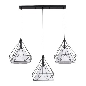 glo-61569-61569_0 GLOBOSTAR® EIFFEL 61569 VINTAGE ΚΡΕΜΑΣΤΟ ΦΩΤΙΣΤΙΚΟ ΡΑΓΑ ΤΡΙΦΩΤΟ 3 X E27 IP20 ΜΑΥΡΟ ΜΕΤΑΛΛΟ